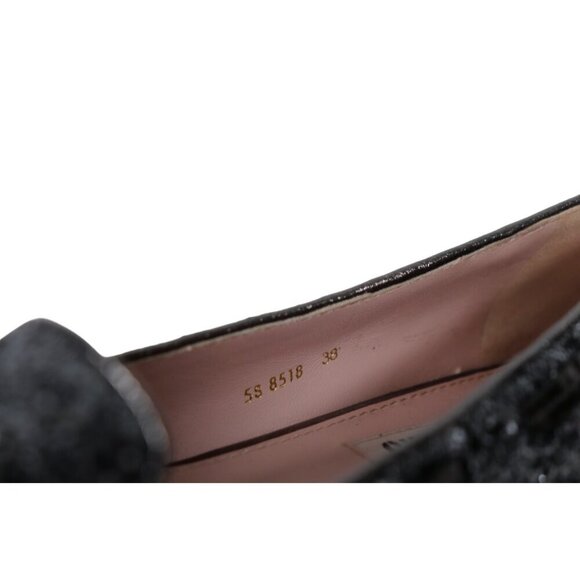 Miu Miu Women's US 7/EUR 38 Silver Ardesia Glitter Tassel Smoking Flat Loafers - Picture 5 of 9
